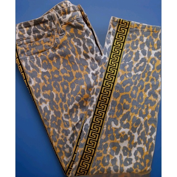 Joe's Jeans Denim - Joe's Jeans Leopard Gold Sparkly Geometric Trim $189. Ankle Mid Rise 32